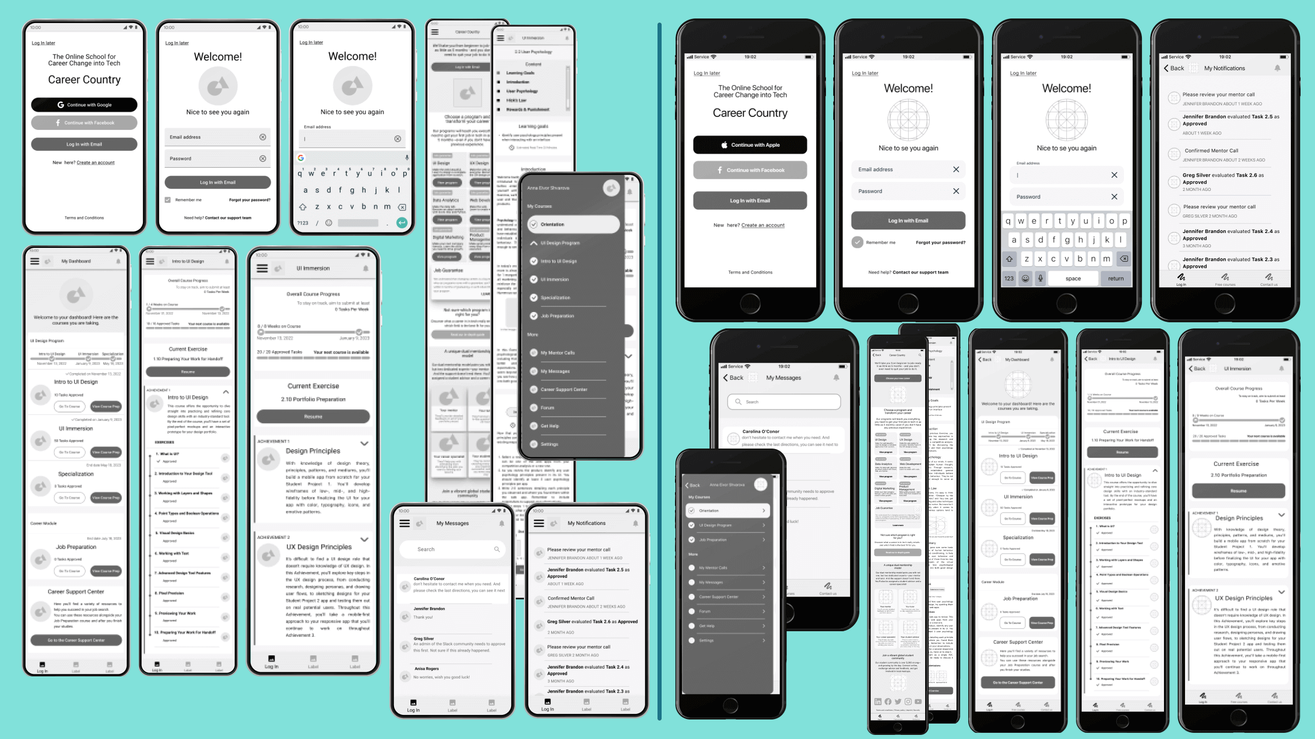 mid-fidelity wireframes
